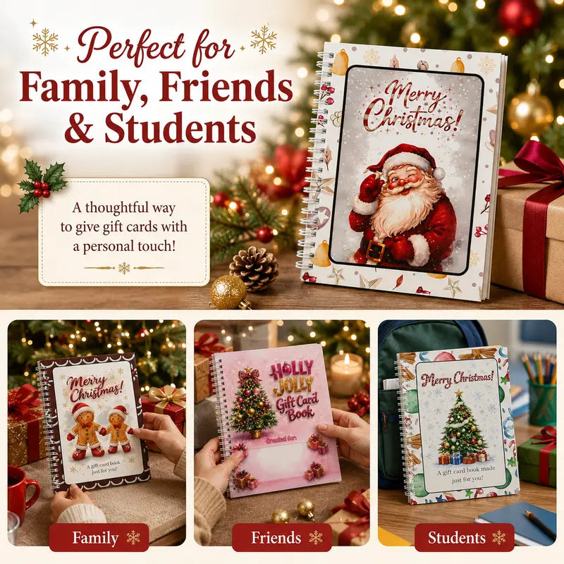 Christmas Gift Card Book-DIY Spiral-Bound Holder Book
