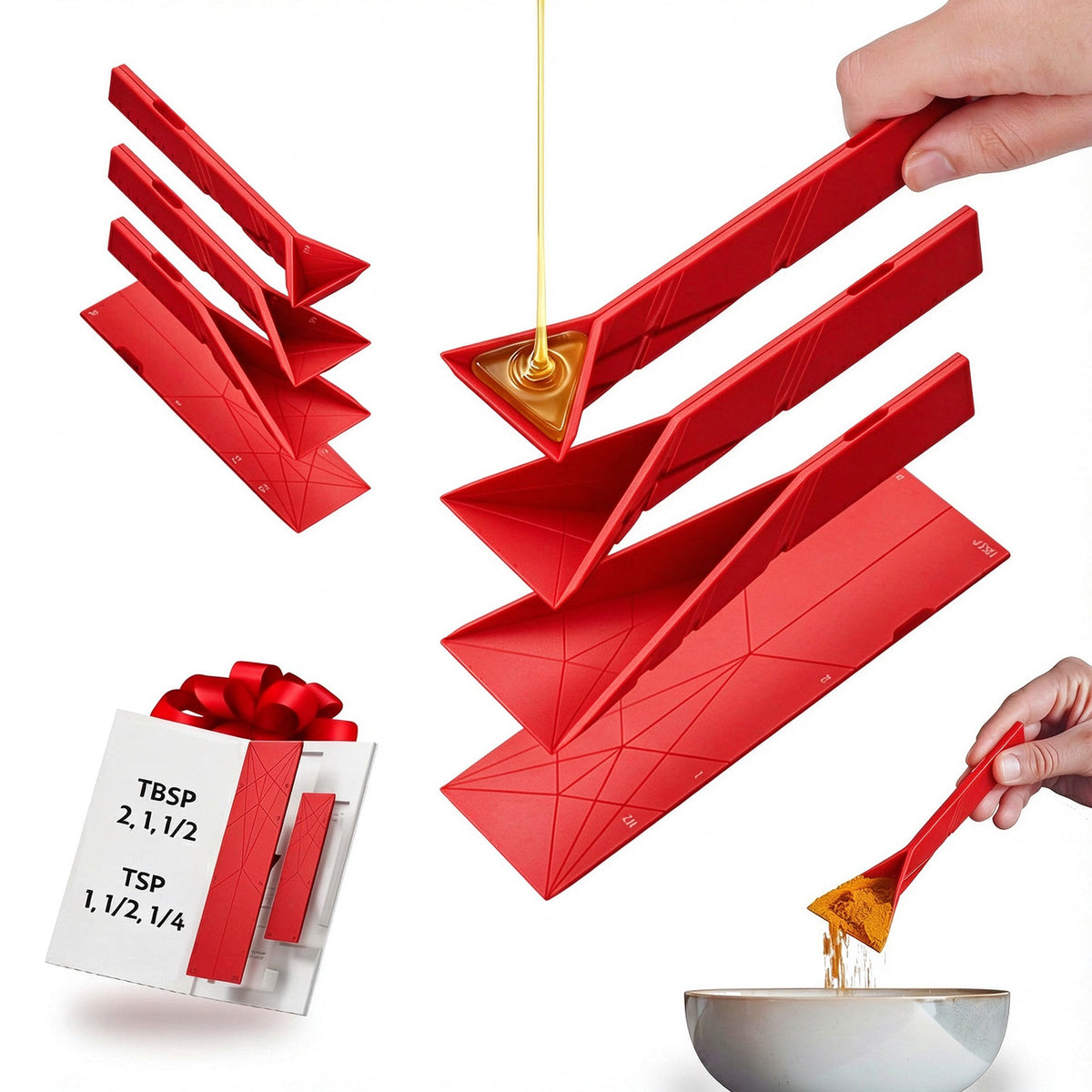 3-in-1 Folding Measuring Spoons Set 2-Piece Set (Large & Small)