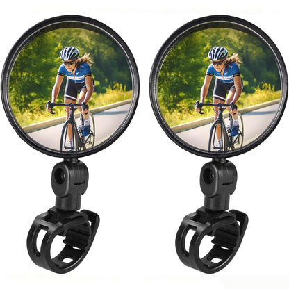 2 PCS Bicycle Rear View Mirror for Safer Cycling on Road & Mountain Bikes