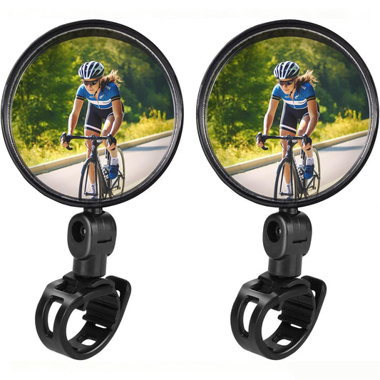 2 PCS Bicycle Rear View Mirror for Safer Cycling on Road & Mountain Bikes