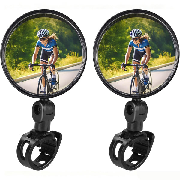 2 PCS Bicycle Rear View Mirror for Safer Cycling on Road & Mountain Bikes