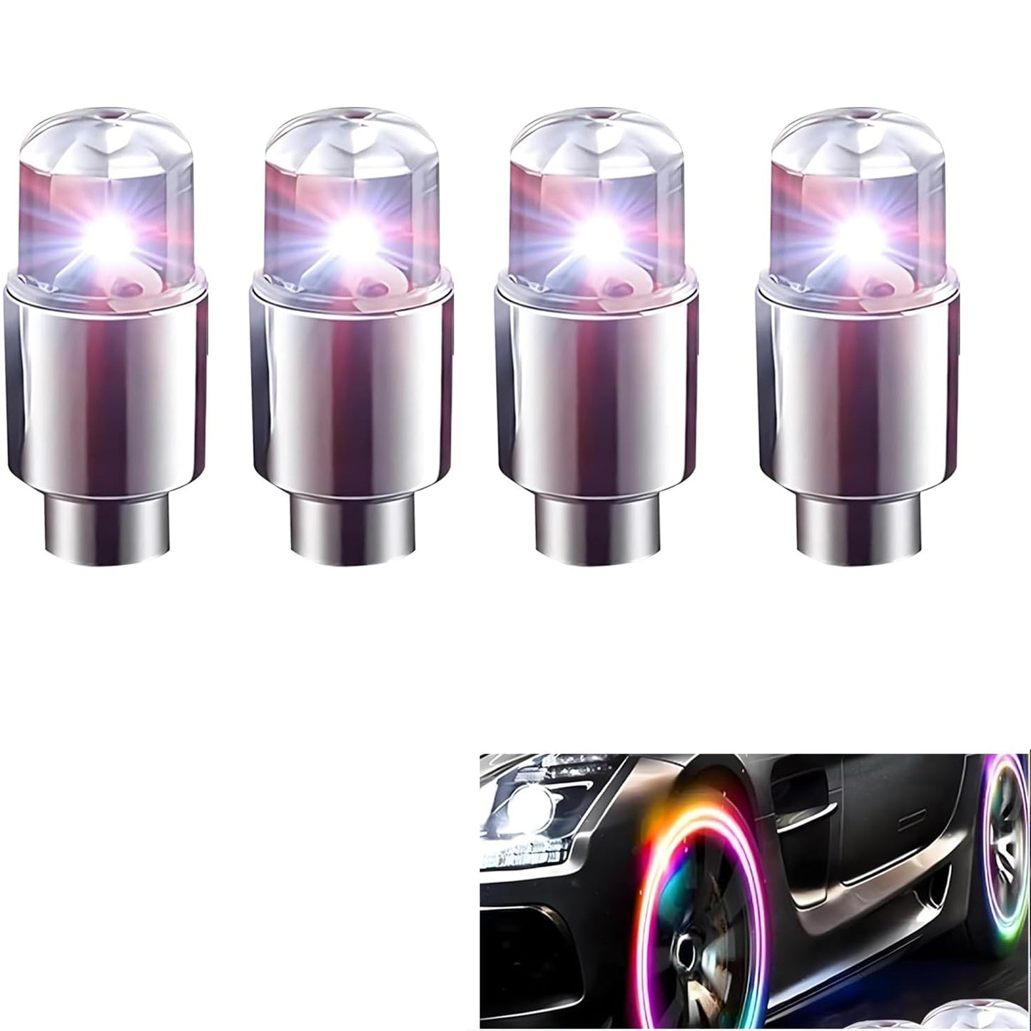 Tire Valve Stem Cap Lights Waterproof LED Light for Car Motorcycle Bike