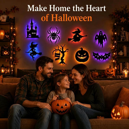 3D LED Halloween Wall Decals & Silhouette Lights 30-Pack Flickering
