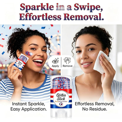Patriotic Body Glitter Stick, Red White and Blue Glitter Stick