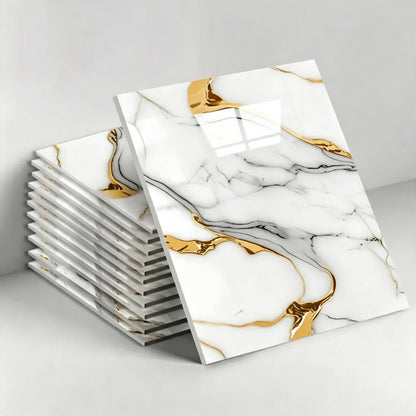 10-Pack Self-Adhesive Tile Stickers | Single Tile Size 11.8" x 11.8" | Waterproof