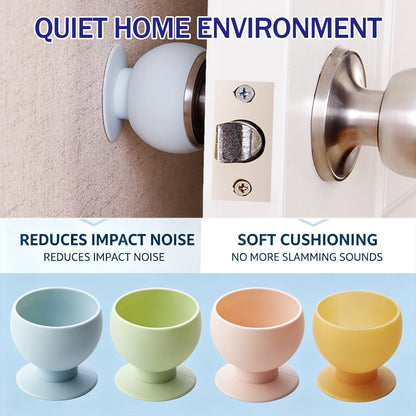Set of 4 Silicone Spherical Door Knob Covers – Wall Protection Bumpers