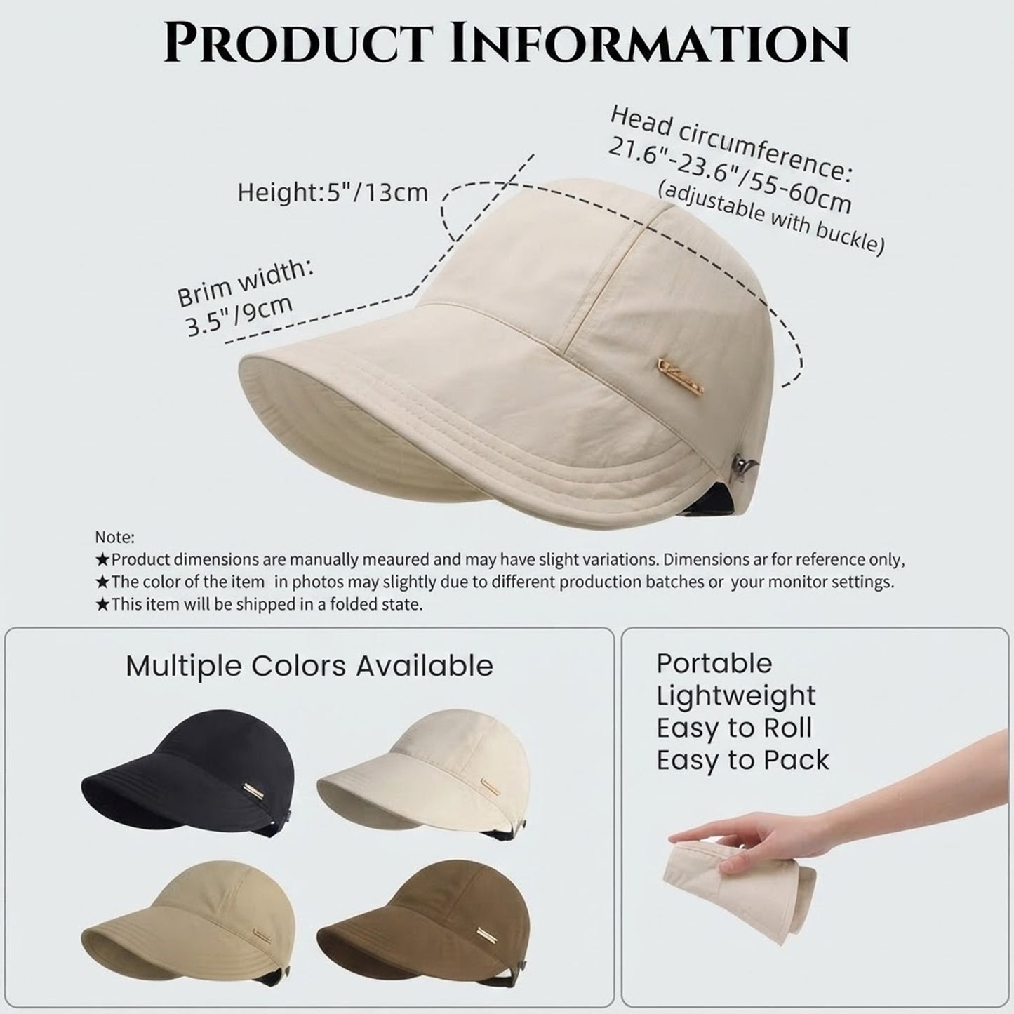 Women's Breathable Adjustable Full-Face Coverage Sun Hat (UPF 50+ Sun Protection)