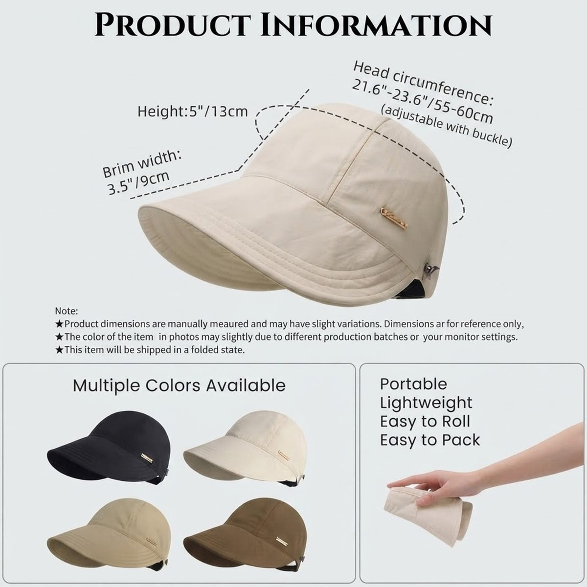 Women's Breathable Adjustable Full-Face Coverage Sun Hat (UPF 50+ Sun Protection)