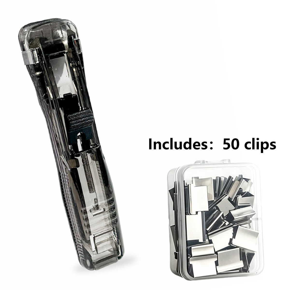 Handheld Paper Clam Clip Dispenser, No-Hole Paper Binding