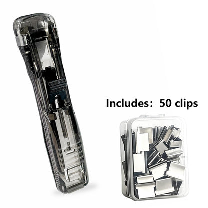 Handheld Paper Clam Clip Dispenser, No-Hole Paper Binding