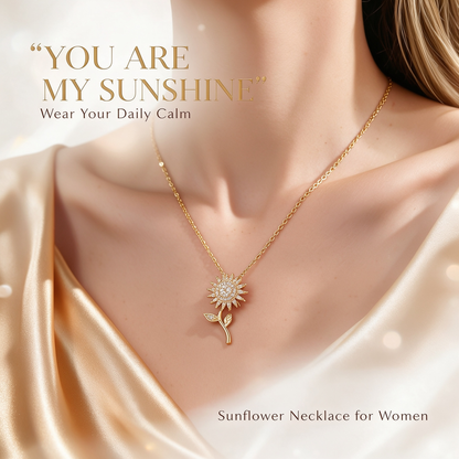 Sunflower Fidget Necklace You are My Sunshine Rotating Necklace