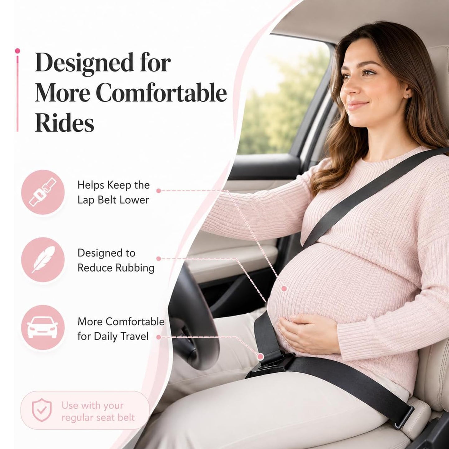 Pregnancy Seat Belt Cover for Women Driving, Travel