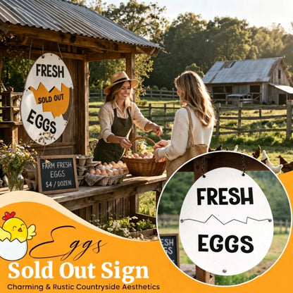 Farm Fresh (Sold Out) Eggs Metal Sign - Rustic Farmhouse Decor for Coop & Market