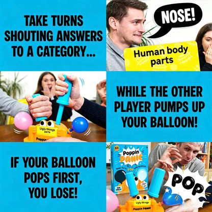 Poppin Panic - Hilarious Balloon Pop Party Game For Family & Friends