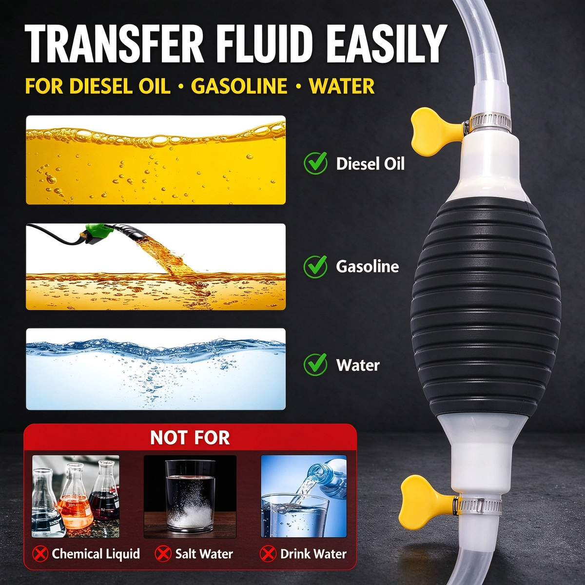Manual Siphon Pump Kit with 1.5m Hose