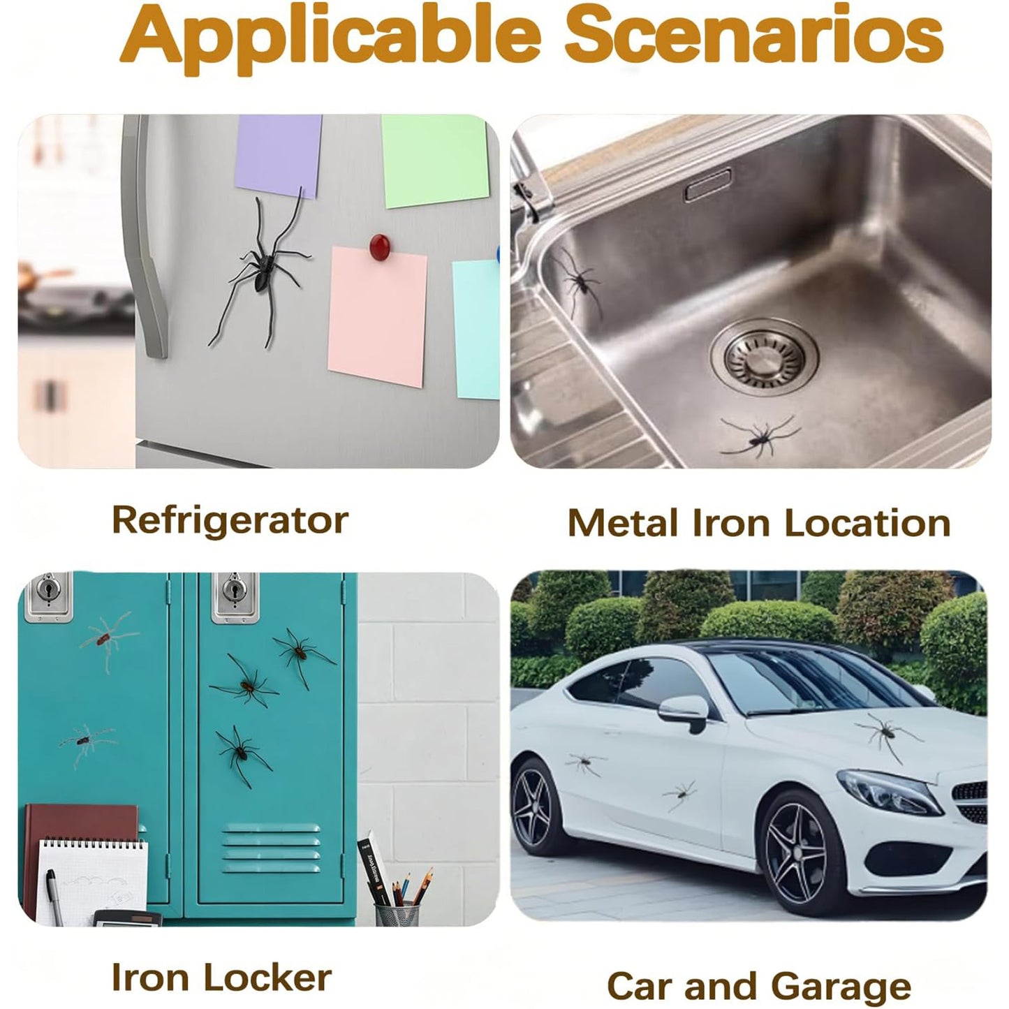 3Pcs 3D Realistic Spider Magnet for Car, Garage Door, Refrigerator