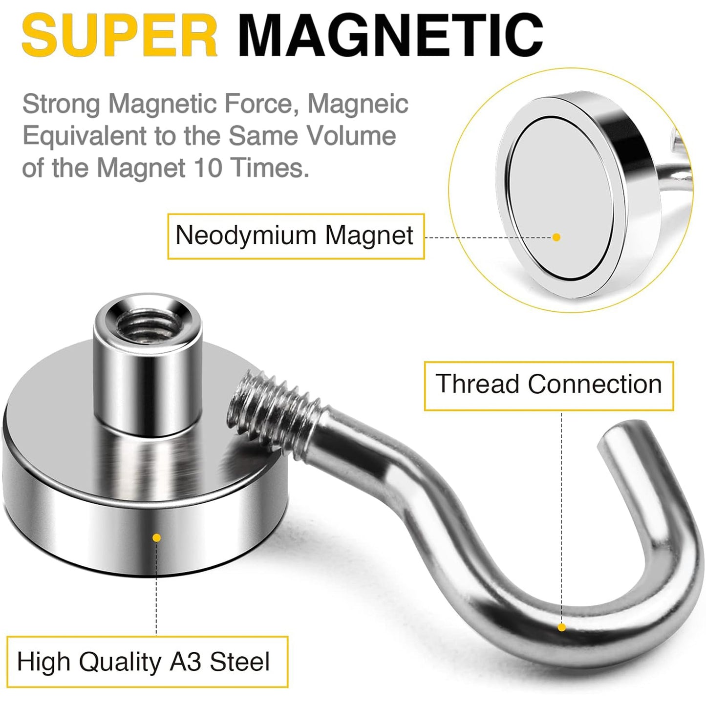 10 Pcs Magnetic Hooks for Fridge Classroom