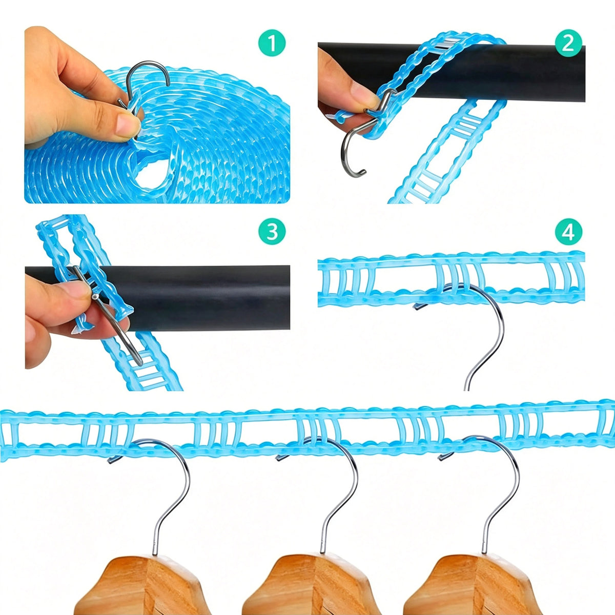 3-Pack Of Windproof Nylon Clotheslines