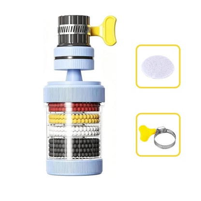 Water Faucet Filter Includes Replacement Filter Pads-Removes Chlorine, Fluoride & Heavy Metals