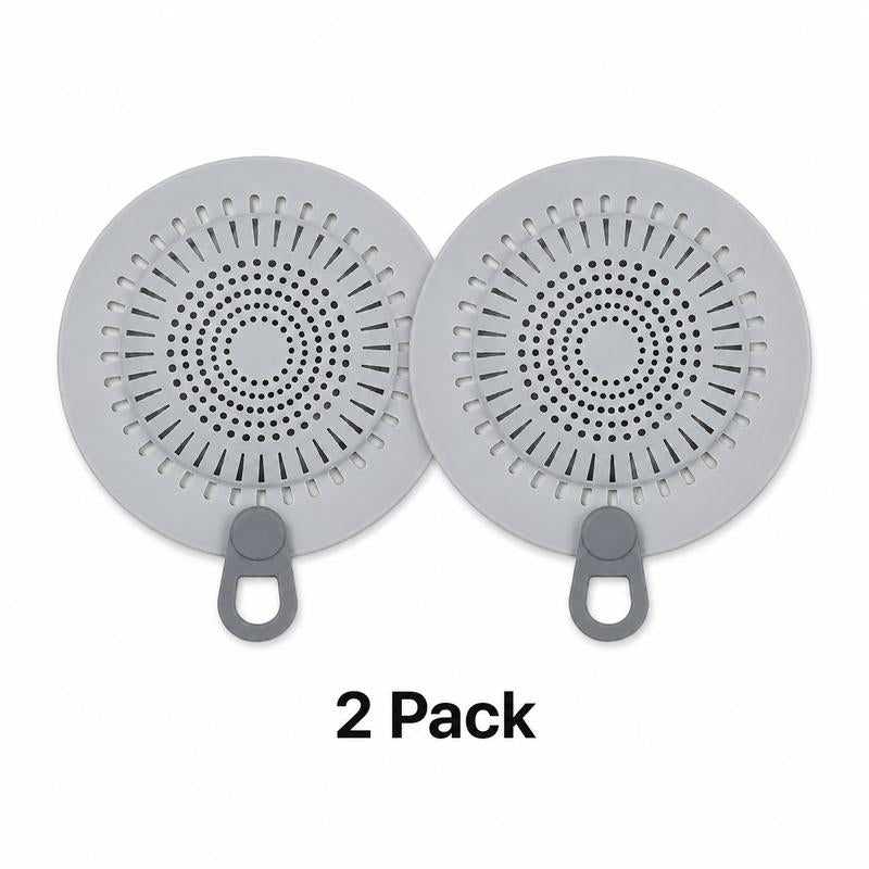 2 Pcs Silicone Drain Strainer, Pull-Tab Hair Catcher for Bathroom & Kitchen
