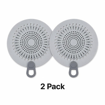 2 Pcs Silicone Drain Strainer, Pull-Tab Hair Catcher for Bathroom & Kitchen