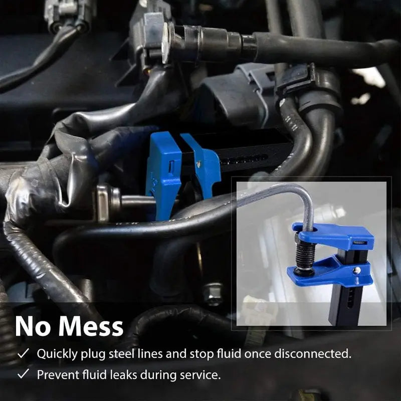4-Count Car Brake Oil Pipe Plug & Nozzle Clamp,  Oil Change Accessory Kit