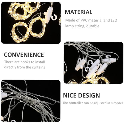 300-LED Curtain String Lights (3m x 3m) — Perfect for Bedroom Decor
