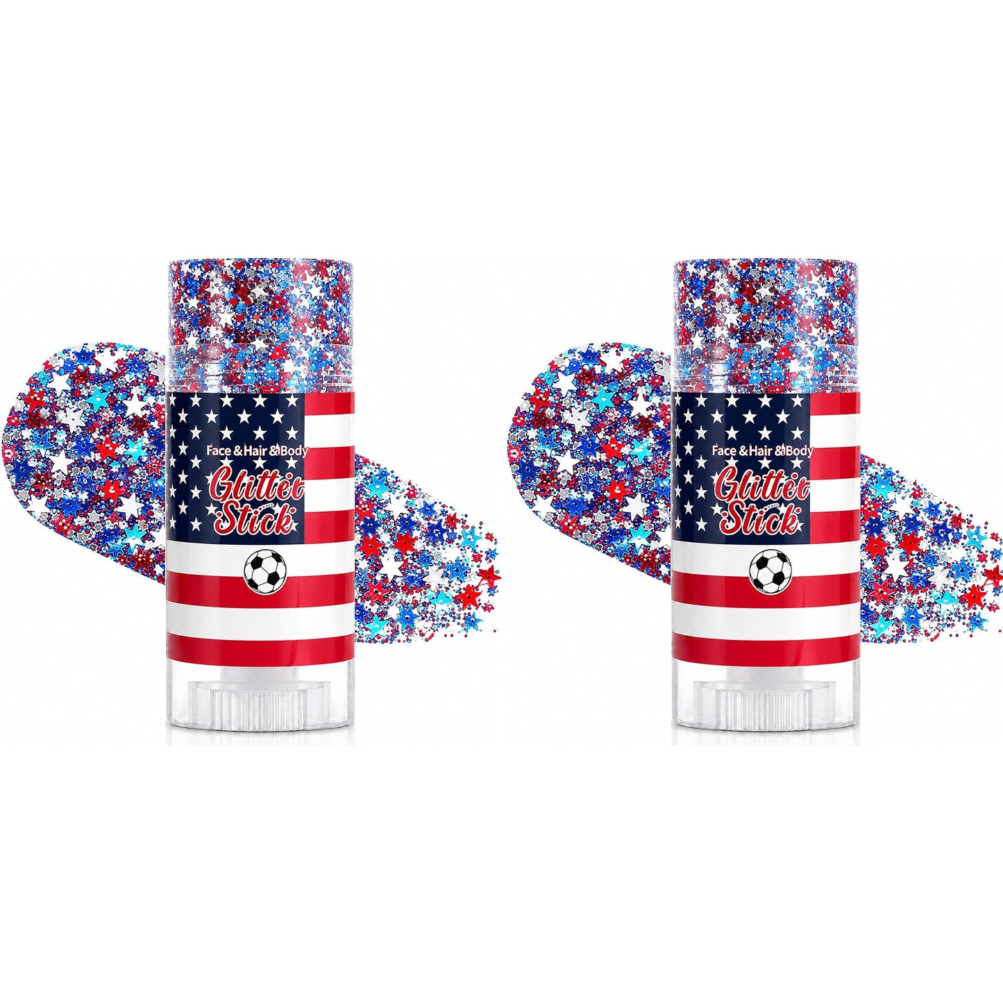 Patriotic Body Glitter Stick, Red White and Blue Glitter Stick