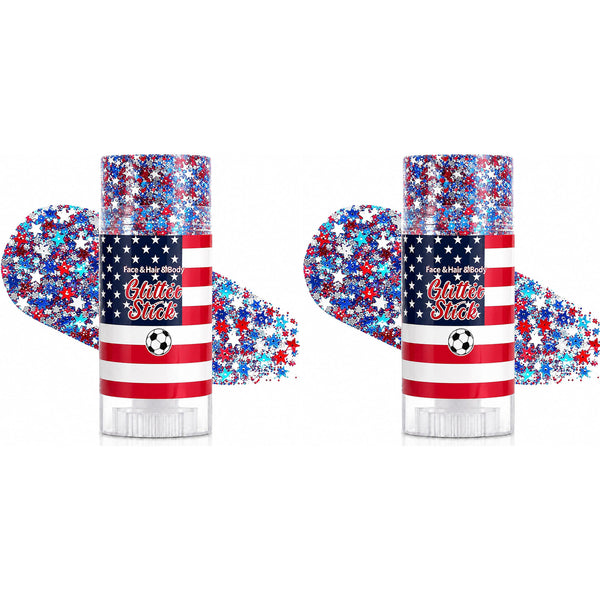 Patriotic Body Glitter Stick, Red White and Blue Glitter Stick