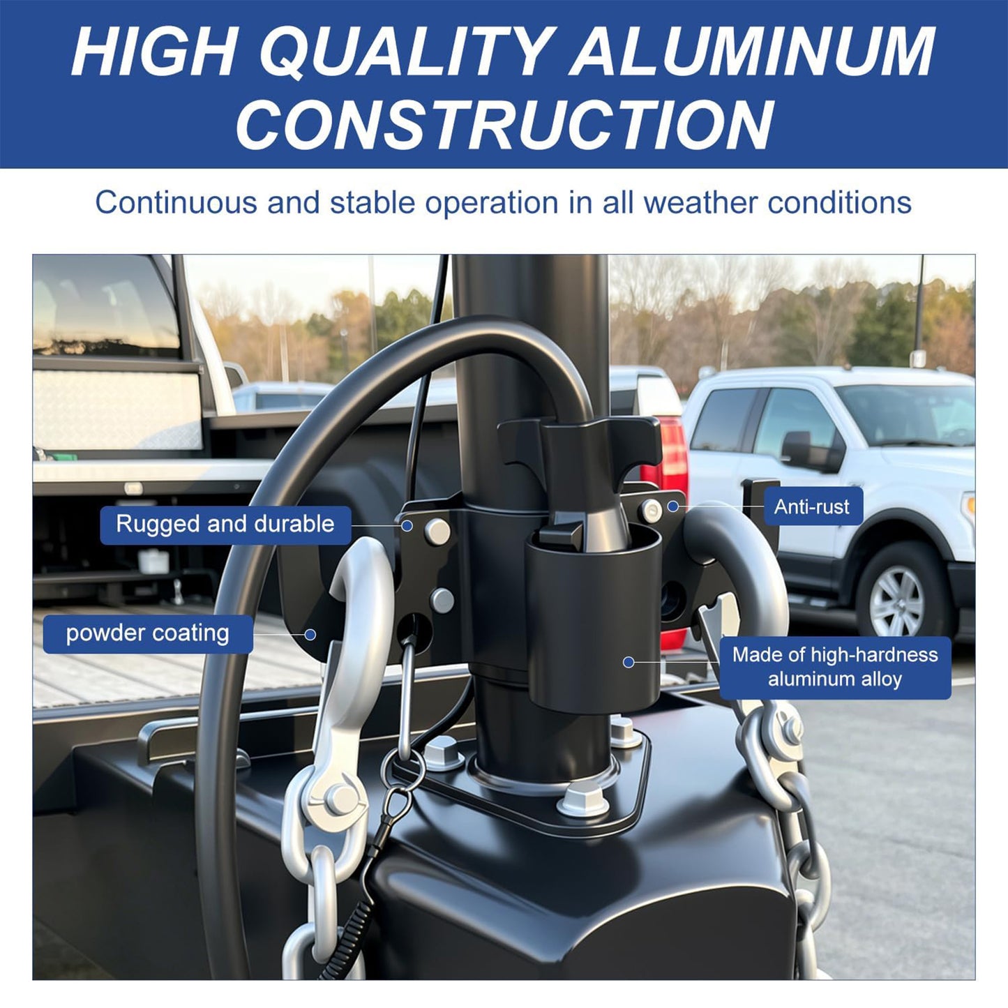 Aluminum RV Towing Chain Organizer & 7-Way Plug Holder