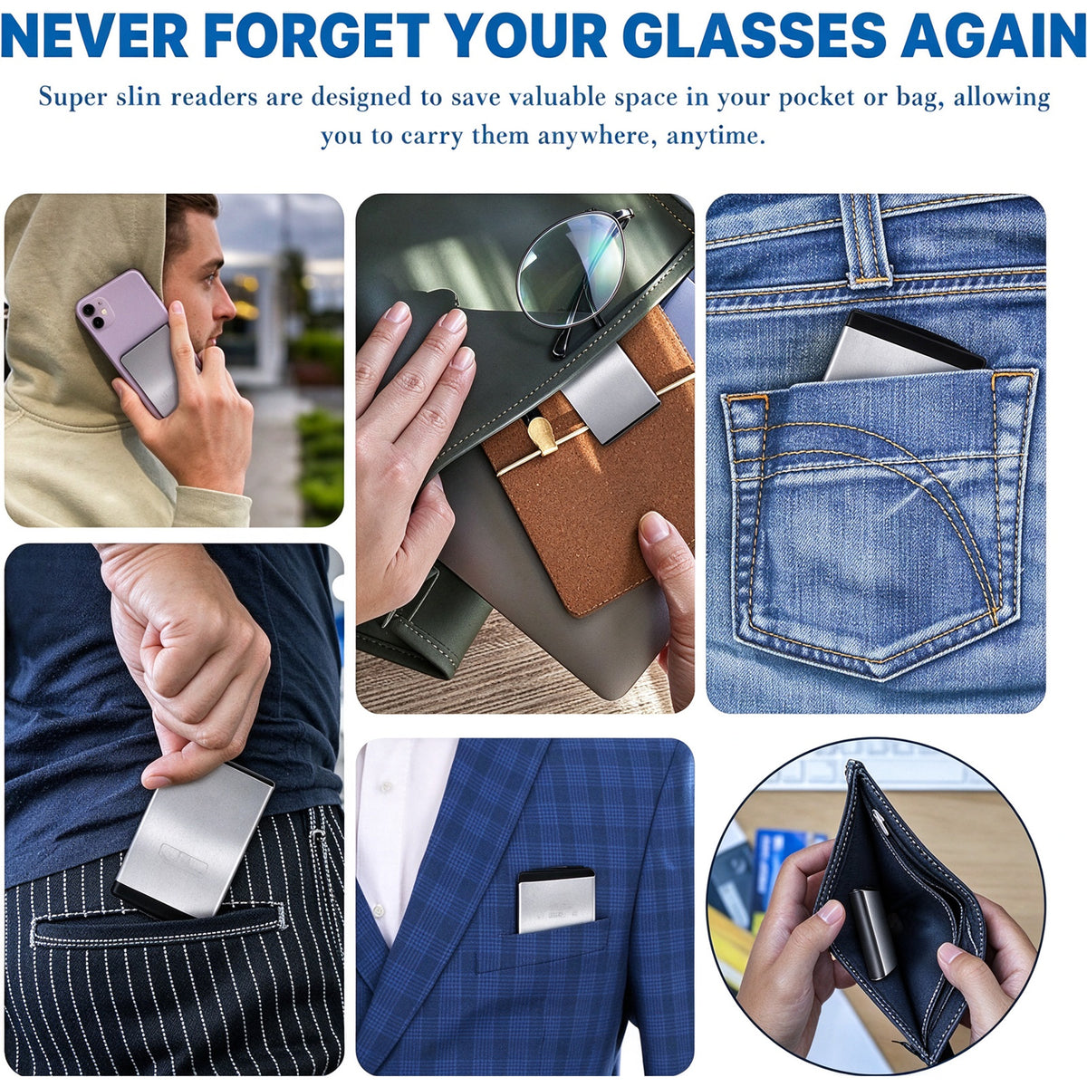 Folding Reading Glasses Blue Light Blocking