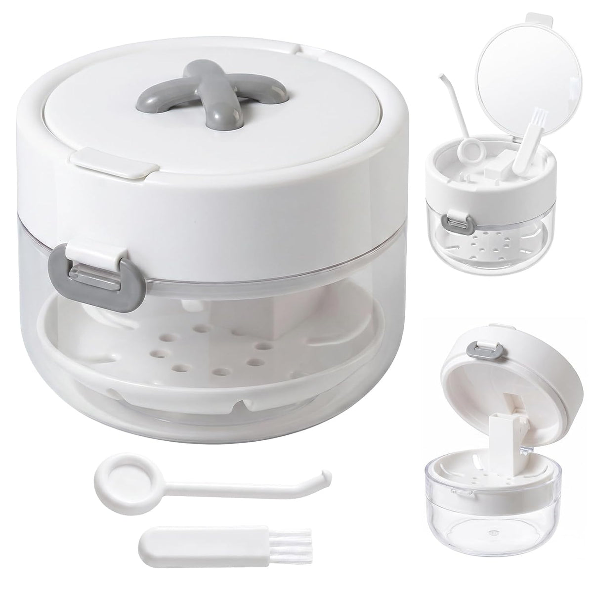 3-in-1 Denture Bath Box with Leak Proof