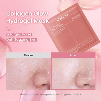 Hydrating Overnight Hydrogel Face Mask – Plumping, Pore Minimizing & Elasticity Boosting Korean Skincare (4 Pack, 1.19oz/34g each)