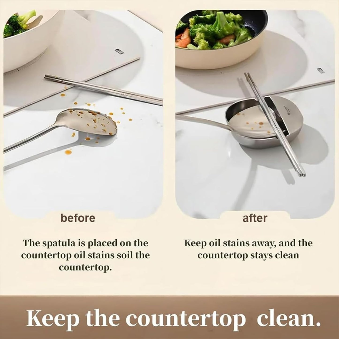 Stainless Steel Spoon Rest & Multipurpose Kitchen Utensil Holder