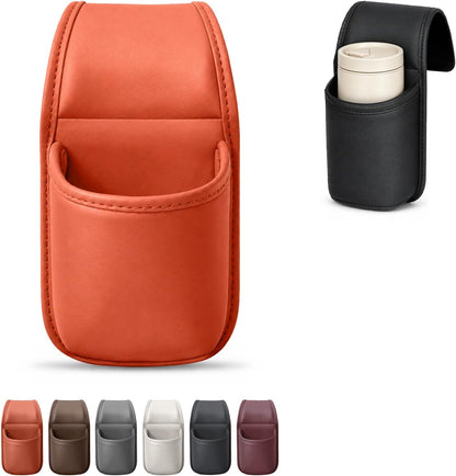 Car Door Storage Pocket Leather Seat Side Organizer Cup Holder