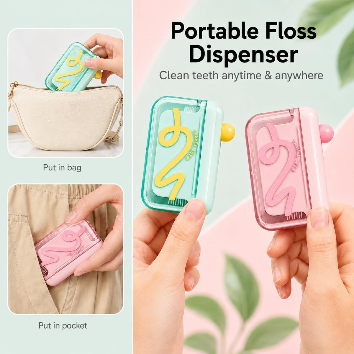 Portable Push-Button Automatic Floss Dispenser