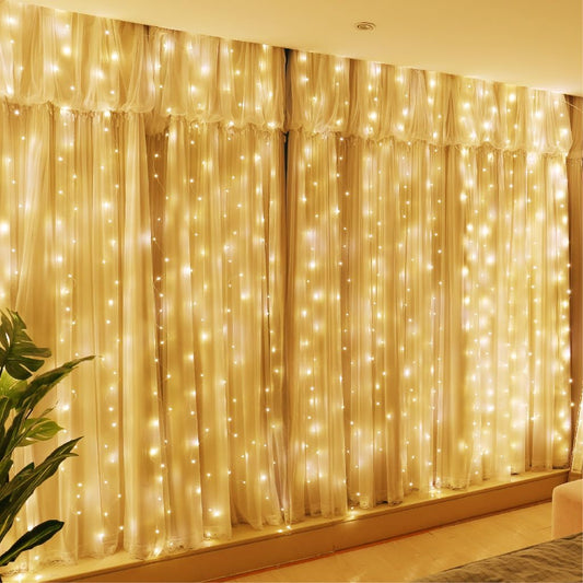 300LED Fairy Curtain Lights 9.8ft x 9.8ft for Bedroom Backdrop Wedding