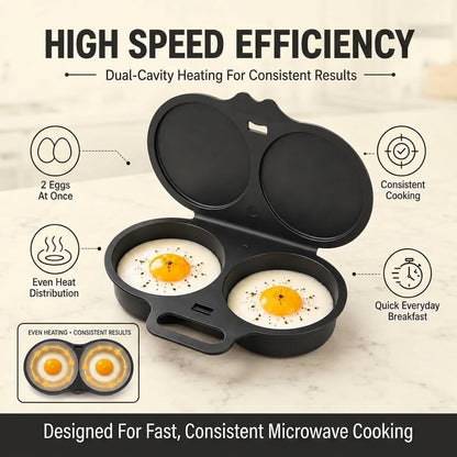 2026 Upgraded Dual-Cavity Microwave Egg Cooker -2 Pack