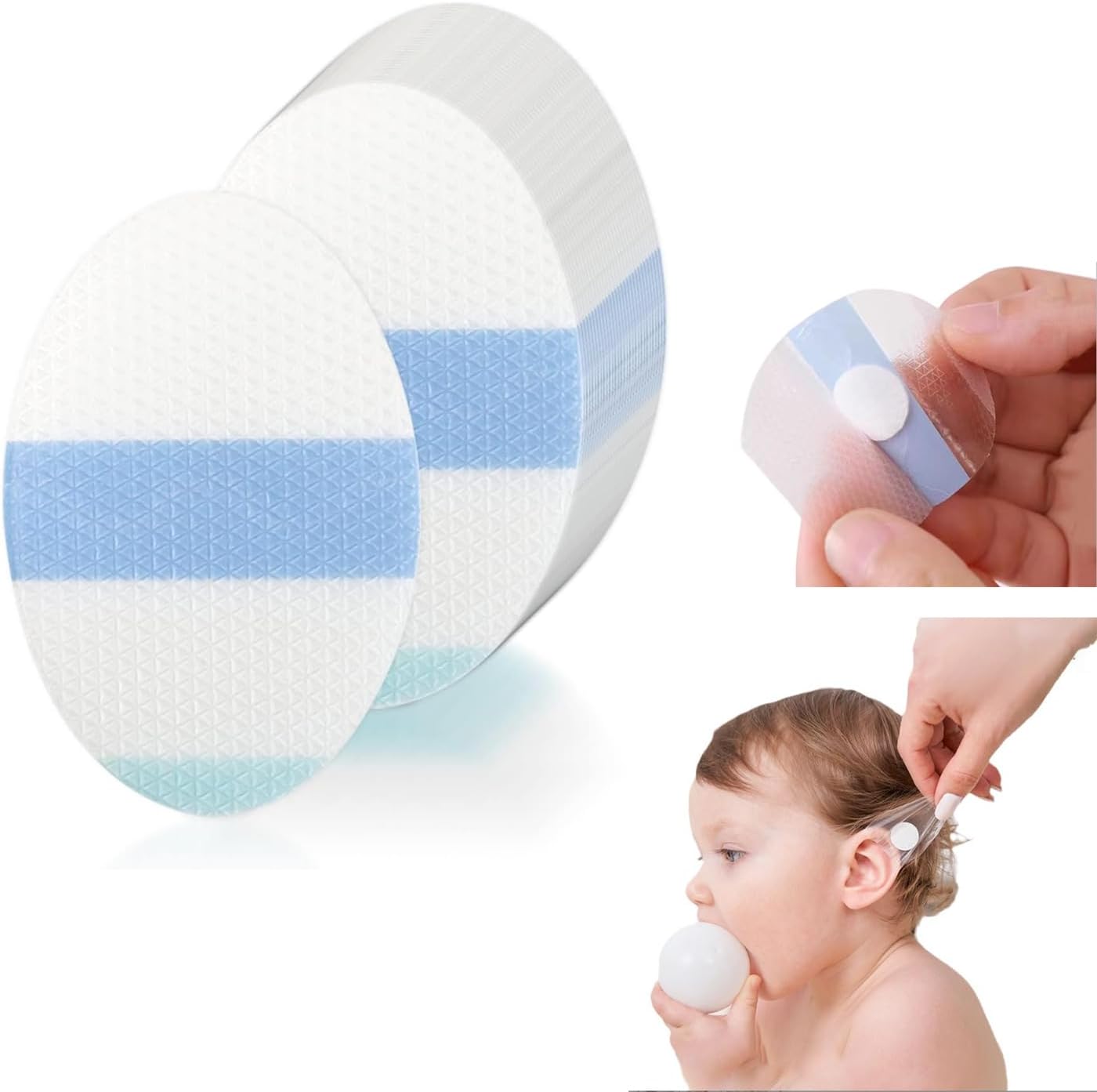 50-Pack Disposable Waterproof Ear Stickers – Baby Ear Protection Covers