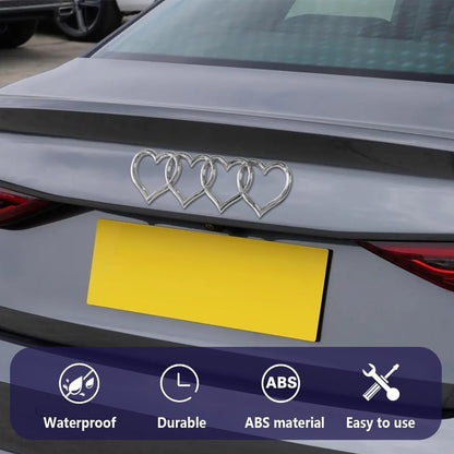 Heart-Shaped Car Emblem and Badge – 3D Exterior Decorative Sticker