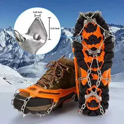 Lightweight Crampons Anti-Slip Traction Snow Grips-One Size Fits All-2 Pcs
