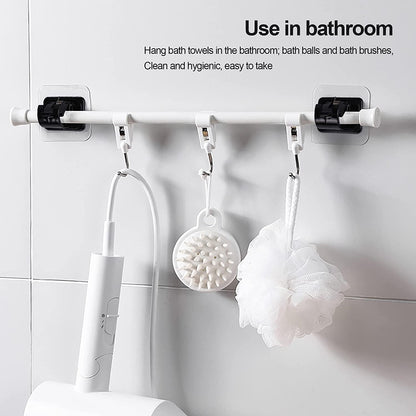 10-Pack No-Drill Self-Adhesive Multifunctional Acrylic Gel Curtain Rod Holder Hooks