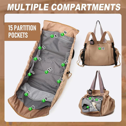 Multifunctional 15 Pockets Large Capacity Durable Work Diaper Travel Bag