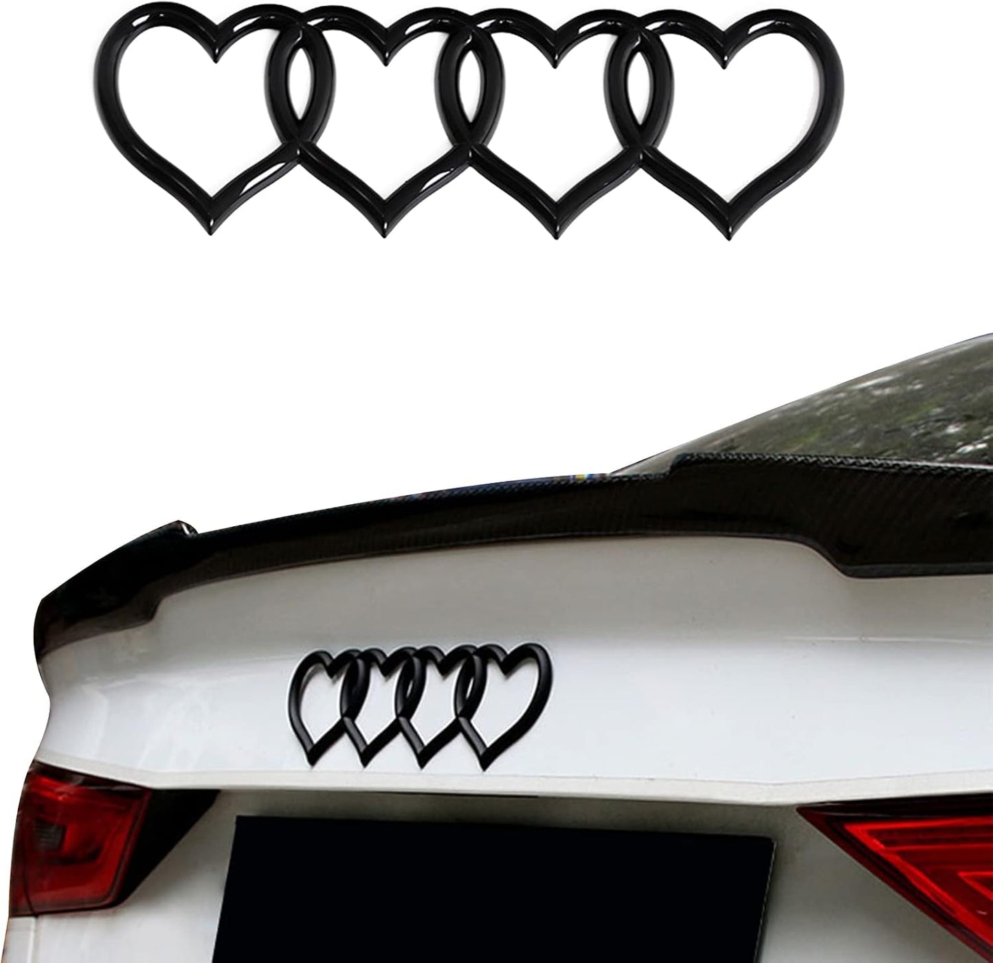 Heart-Shaped Car Emblem and Badge – 3D Exterior Decorative Sticker