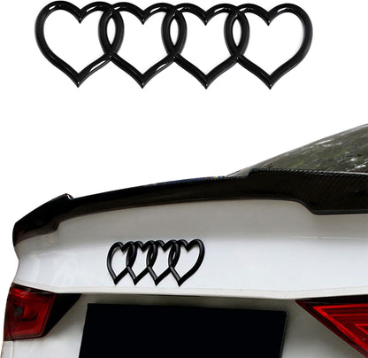 Heart-Shaped Car Emblem and Badge – 3D Exterior Decorative Sticker