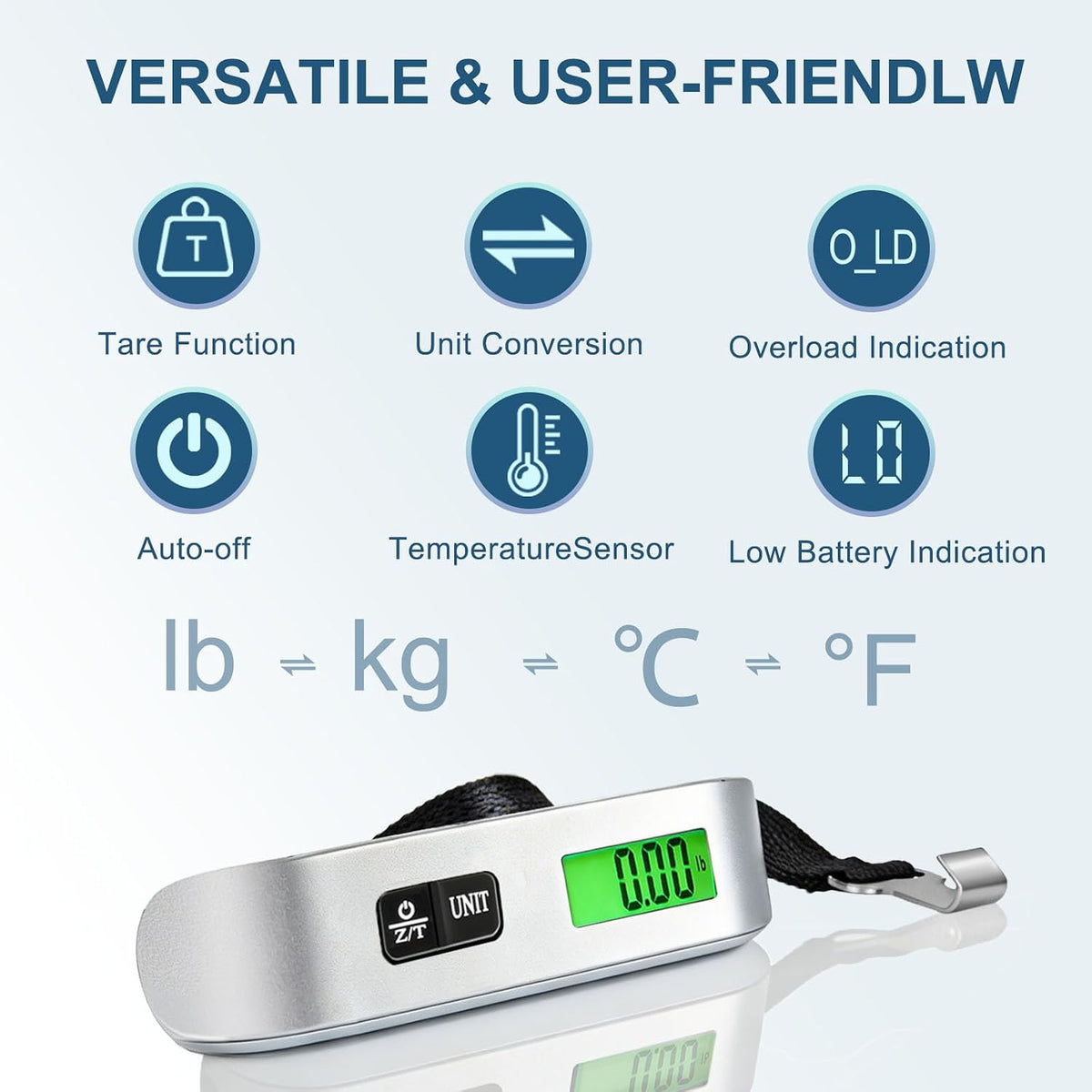 Digital Luggage Scale – Portable Hanging Suitcase Weight Scale