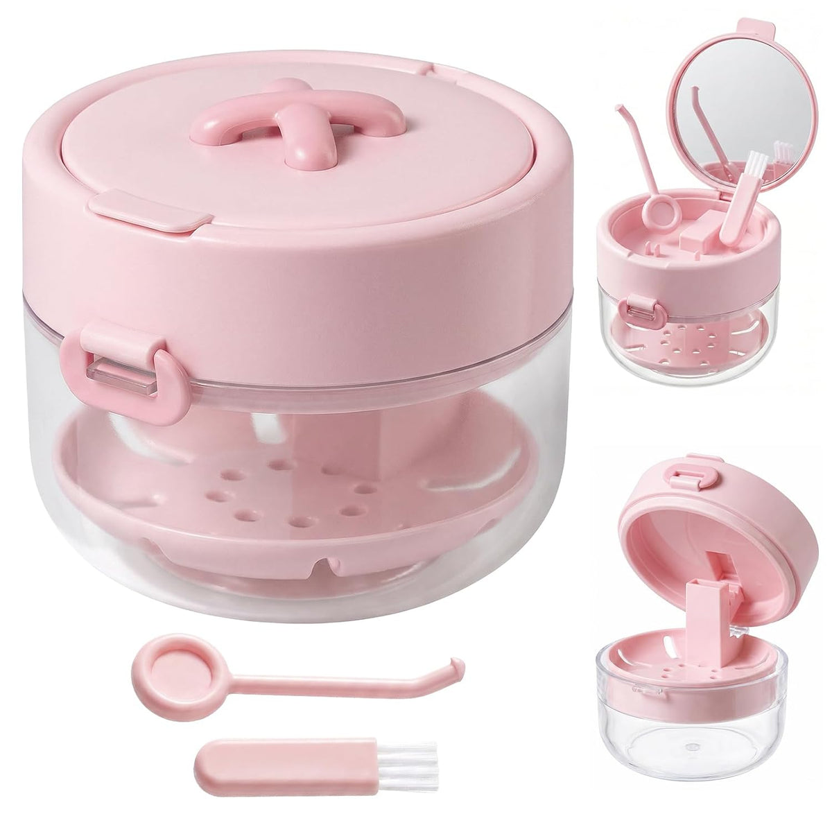 3-in-1 Denture Bath Box with Leak Proof