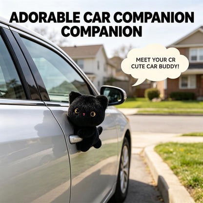 Magnetic Plush Cat Car Decor for Rearview Mirror & Metal Surfaces, Funny Animal Lover Gift for Women