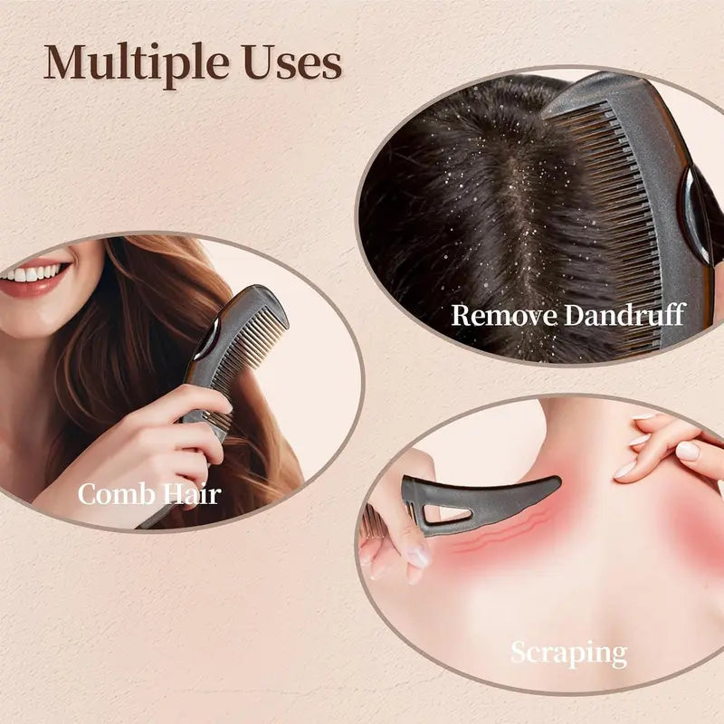 2Pack Anti-Dandruff Hollow Wide-Tooth ABS Comb -Supports Massage