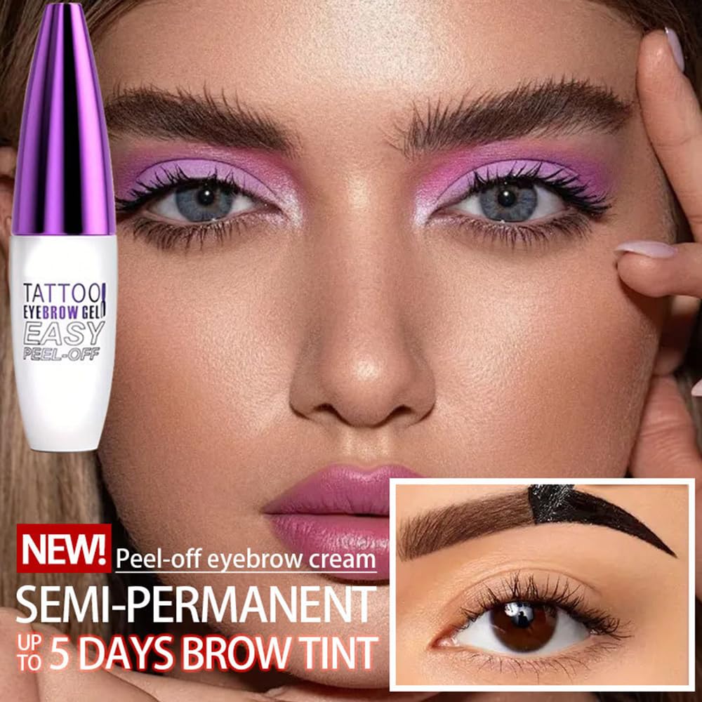 2Pcs Peel Off Brow Tint Gel - Waterproof & Sweatproof Tattoo Effect